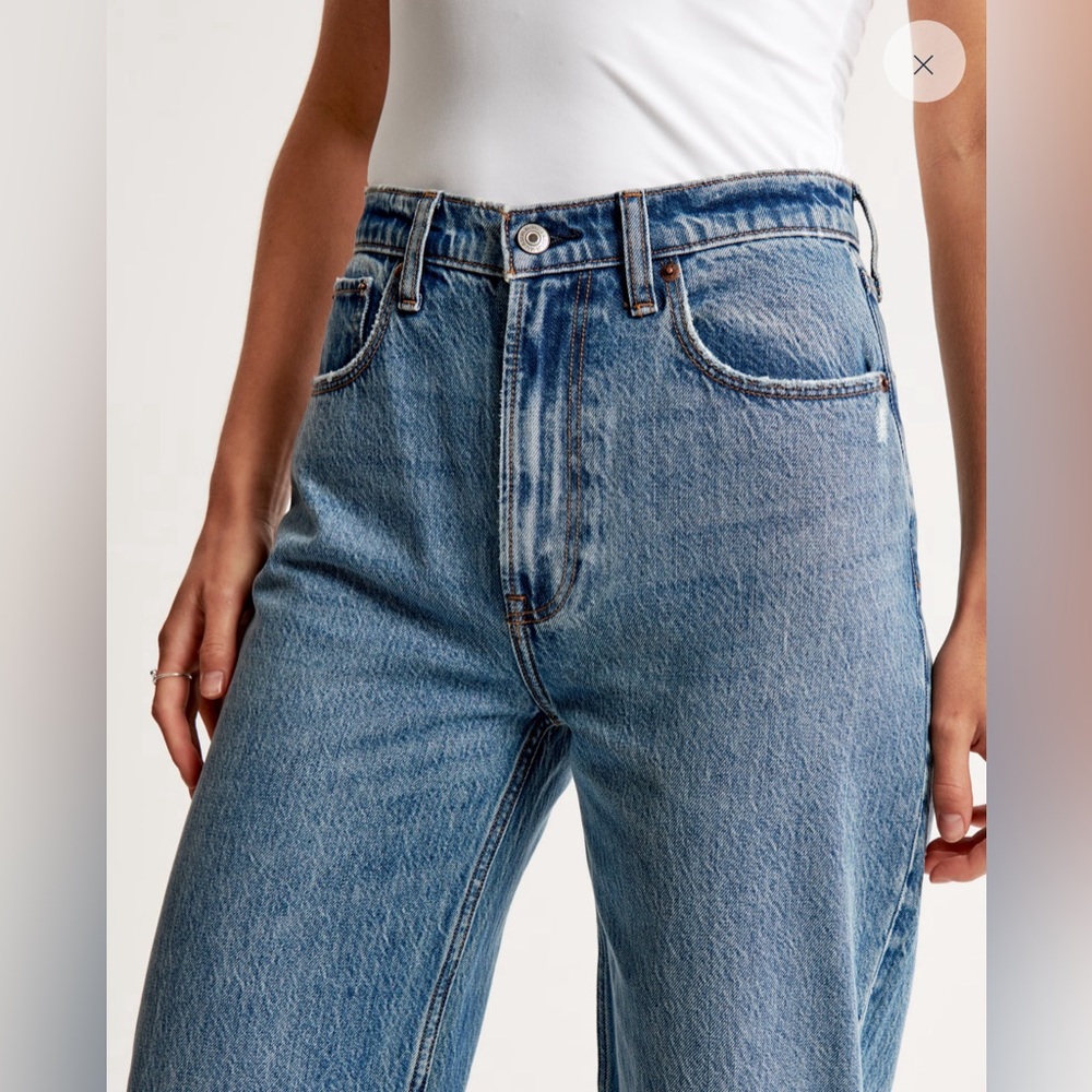 Abercrombie & Fitch Light Blue High-Rise Straight Jeans